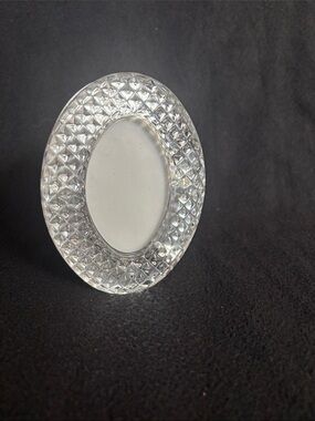 Vintage cut clear glass picture frame for small photos